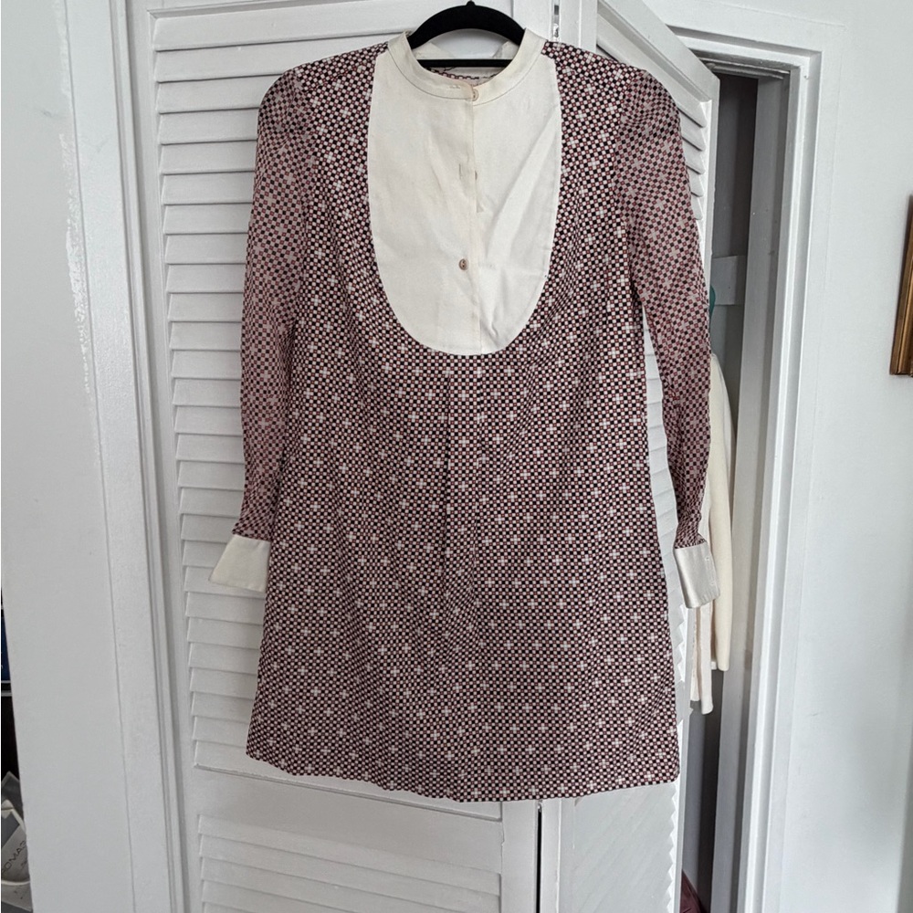 Tory Burch Black and White Checkered Blouse
